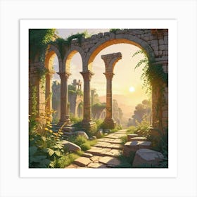 Into The Garden Ai Art Wall Art Design Illustration (28) Art Print