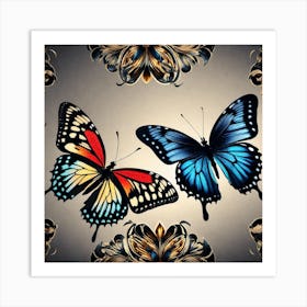 Butterfly In A Frame Art Print