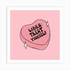 Libra Conversation Heart Art Print