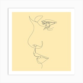 Woman'S Face Line Art Art Print