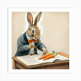 Rabbit In A Suit 41 Art Print