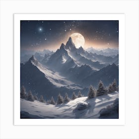 Snowy Mountains 15 Art Print