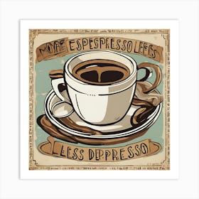 More Espresso Less Depresso Art Print