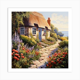 Cottage By The Sea Art Print