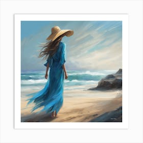 Girl On The Beach 5 Art Print