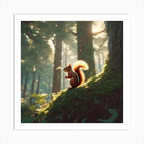 Squirrel In The Forest 84 Art Print