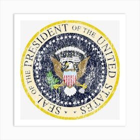 Us Presidential Seal Grunge Distressed Design Art Print