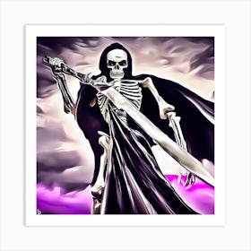 Skeleton With Sword 15 Art Print