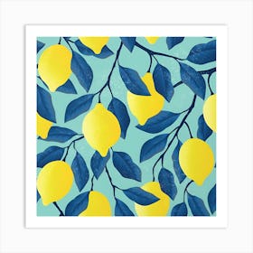 Lemons On A Branch Art Print