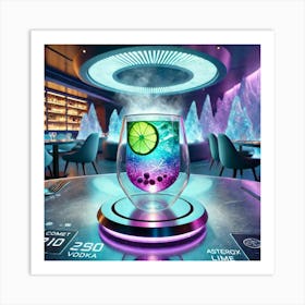 A Futuristic Cocktail Named Frozen Aurora, Serve Art Print