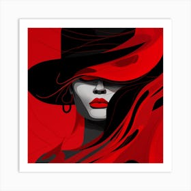 Woman In A Hat 9 Art Print