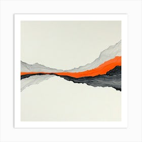 ''Black And Orange'' 1 Art Print