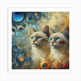 Siamese cats 5 Art Print