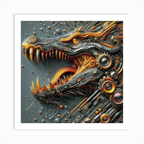Cyborg Dragon Art Print