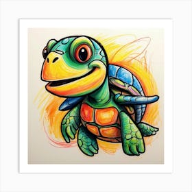 Turtle Drawing 18 Art Print