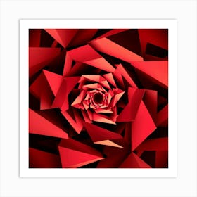 Abstract Red Rose Art Print