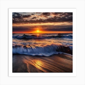 Sunset At The Beach 114 Art Print