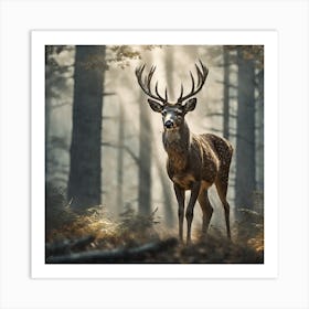 Deer In The Forest 242 Art Print