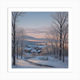 Winter Morning Landscape Art Print