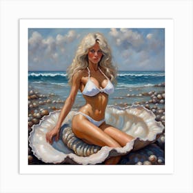 Mermaid In Shell 1 Art Print