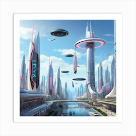 Futuristic City Art print Art Print