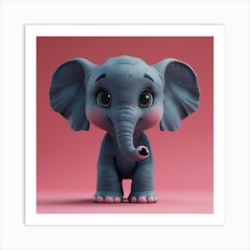 Cute Elephant 1 Art Print