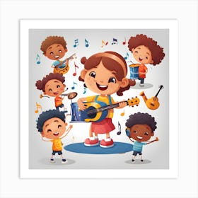 Children Playing Music Art Print