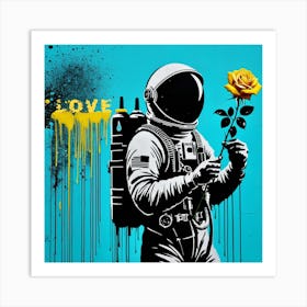 Spaceman- flower Art Print