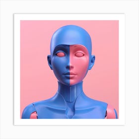 DECONSTRUCTED BLUE AND PINK FIGURE 2 Art Print