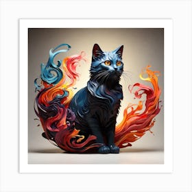 Fire Cat Art Print