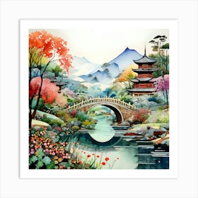 Asian Landscape Painting Art Print