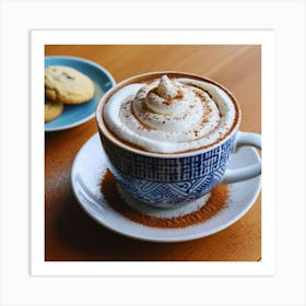 Latte And Cookies Art Print