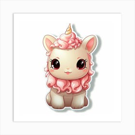 Cute Unicorn Sticker 5 Art Print