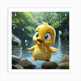 Duck In The Rain Art Print