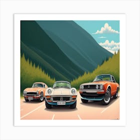 Trio Of Cars Art Print