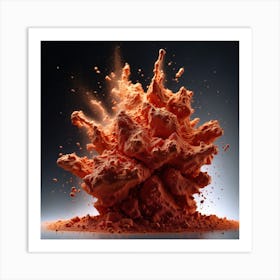 Explosion Of Orange Powder Art Print