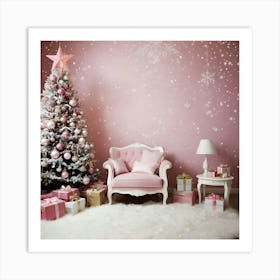 Pink Christmas Room 6 Art Print