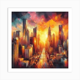 Vibrant cityscape 5 Art Print