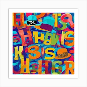 Generate A Colorful Hip Hop Style Image Of The Wor Art Print