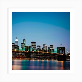 Brooklyn Bridge At Dusk Art Print