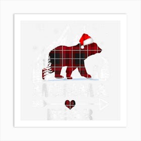 Momma Bear Christmas Pajama Red Plaid Buffalo Family Art Print