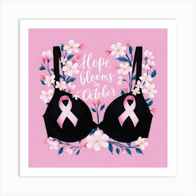 Women Breast Cancer Awareness background in Pink Ribbon international symbol for month October clipart and poster clipart and wall art 25 Art Print