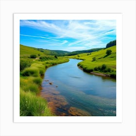 River In The Countryside Art Print