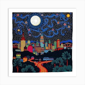 Cityscape Tapestry Art Print