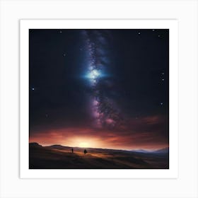 Galaxy In The Desert Art Print