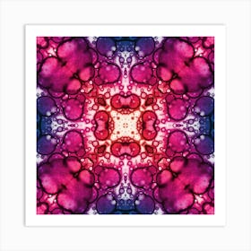 Watercolor Abstraction Pink And Blue Flower 2 Art Print