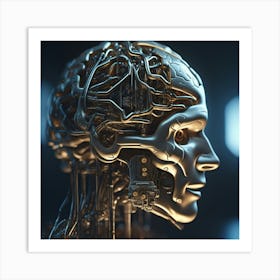 Robot Head 47 Art Print