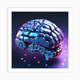 3d Rendering Of A Brain 13 Art Print