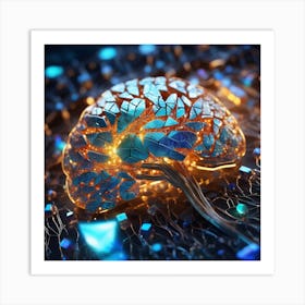 Brain On A Computer 4 Art Print