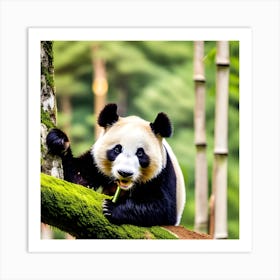 Panda Bear In The Forest 1 Art Print